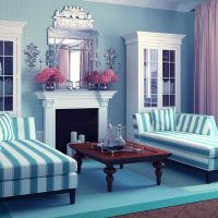 bright bedroom design in blue picture