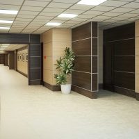 bright interior of the apartment with wall panels picture