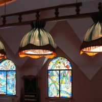 classic stained glass window in the decor of the apartment picture