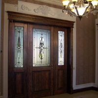 painted stained glass in the bedroom interior picture