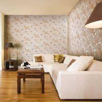 combination of original wallpaper in the design of a living room photo