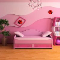 combination of light pink in the design of the apartment with other colors photo