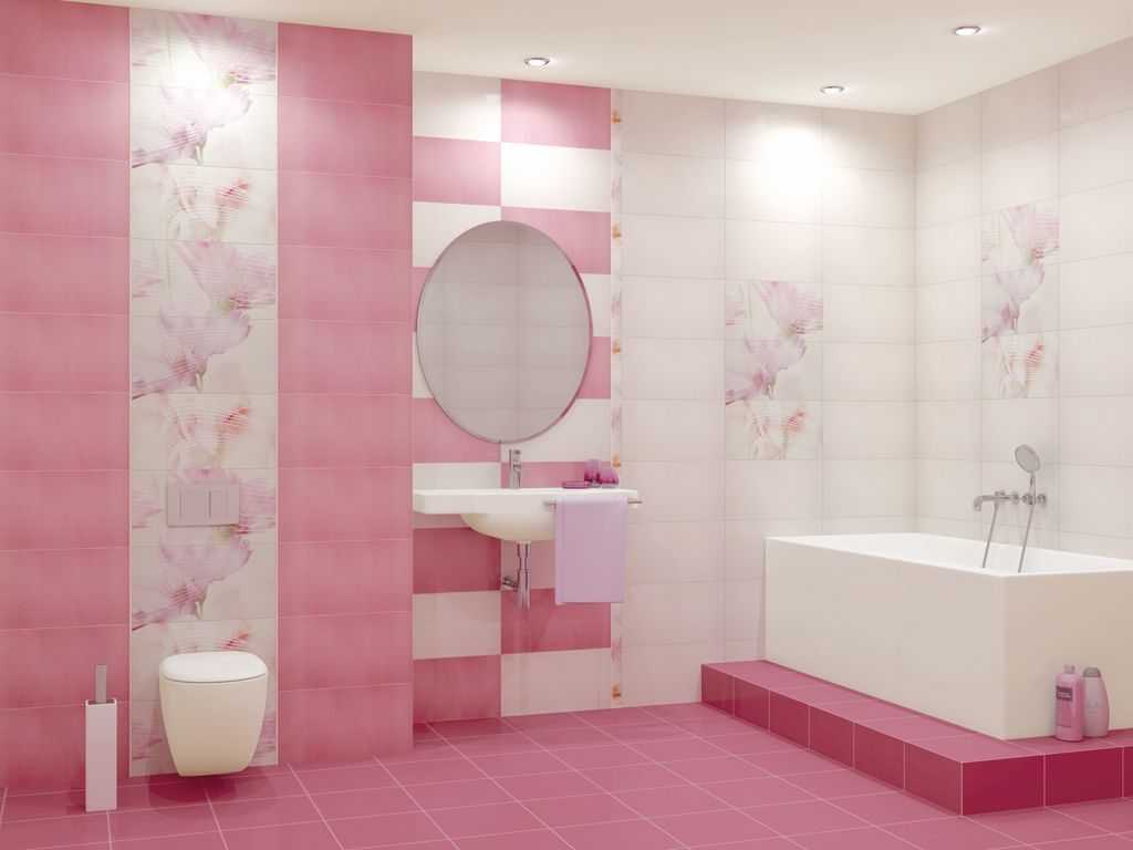 a combination of light pink in the design of the kitchen with other colors