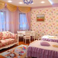 a combination of light pink in the interior of the house with other colors picture