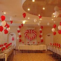 light decoration of the hall with flowers picture