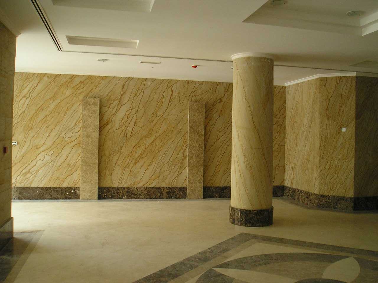 unusual flexible stone in the bedroom interior