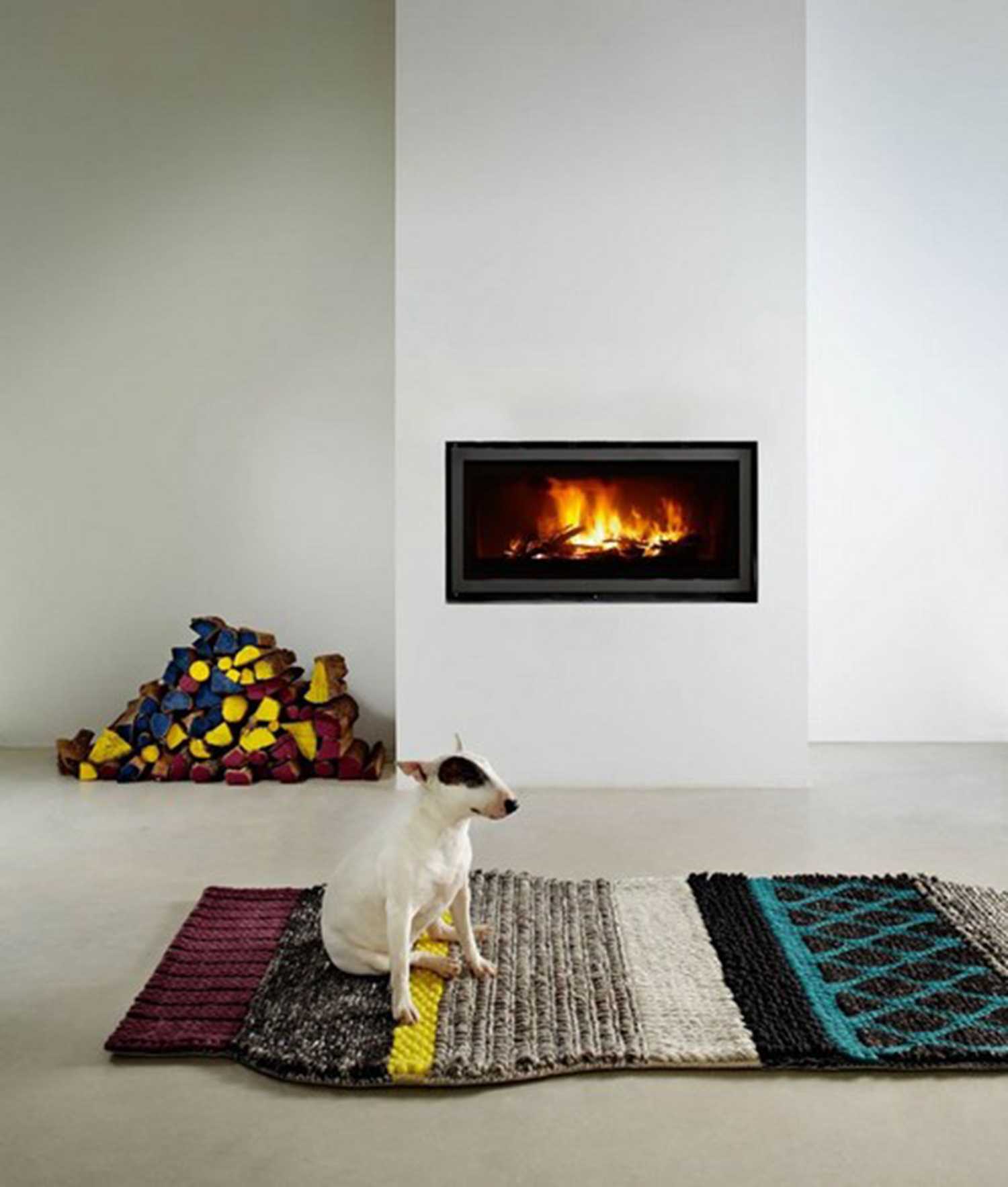 knitted blankets in the interior of the apartment