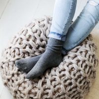 knitted blankets in the interior of the apartment picture