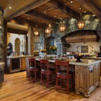 unusual interior apartment in rustic style photo