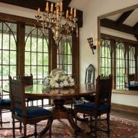 unusual interior of the apartment in the Gothic style photo