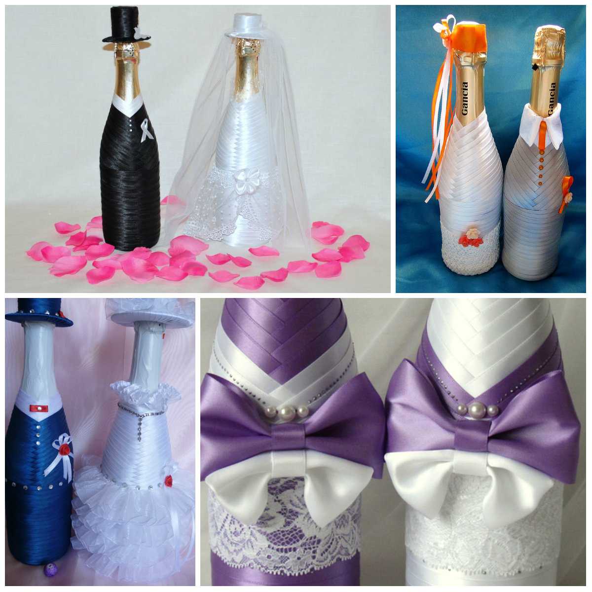 bright bottle decoration with decorative ribbons