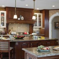 variant of the unusual interior of the kitchen with an arch picture