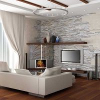 the idea of ​​the original decorative stone in the design of the apartment picture