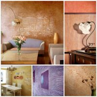 idea of ​​a beautiful apartment interior with decorative stucco photo