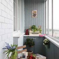 the idea of ​​the original decor of a small balcony picture