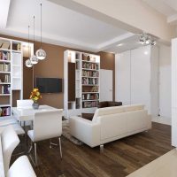 the idea of ​​the original interior of a 2 room apartment picture