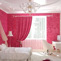 variant of a bright bedroom interior for a girl photo