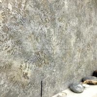 version of unusual decorative plaster in the bedroom interior for concrete photo