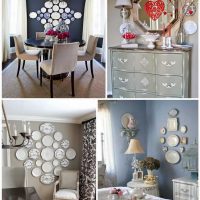 the idea of ​​a modern room decoration with decorative plates on the wall picture