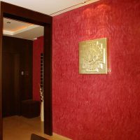 the idea of ​​the original decorative plaster in the design of the apartment photo