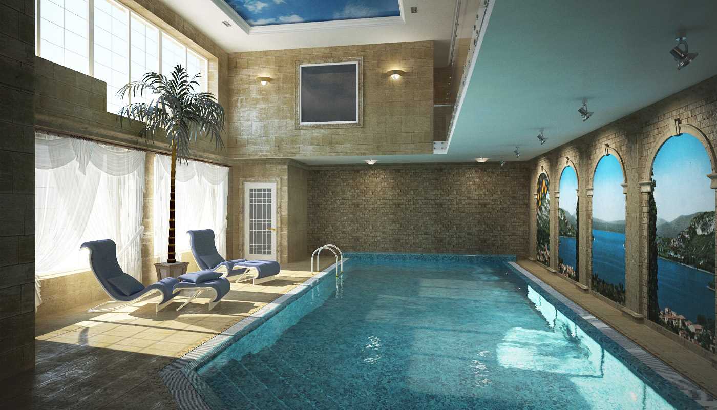 idea of ​​the original decor of a small pool