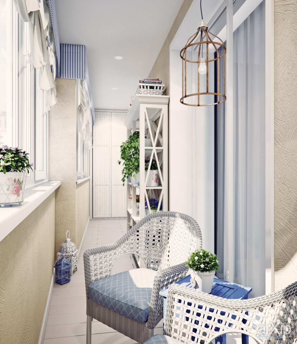 the idea of ​​the original decor of a small balcony