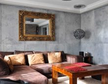 the idea of ​​unusual decorative plaster in the style of an apartment for concrete photo