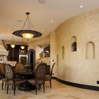 idea of ​​a bright room interior with decorative stucco photo