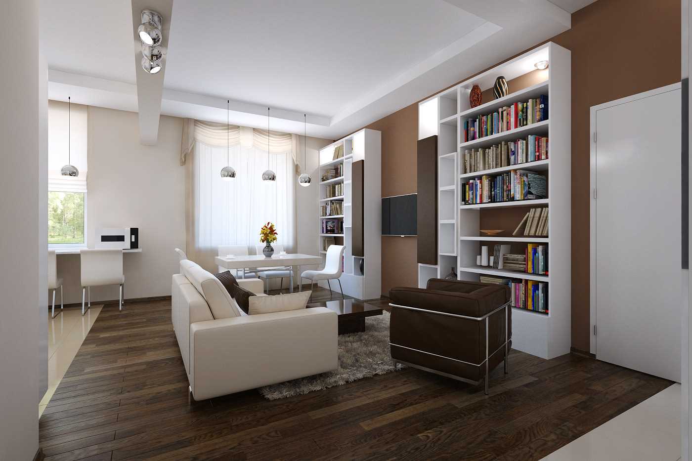 bright design option 2 room apartment