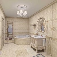 The idea of ​​a light bathroom design in a classic style photo