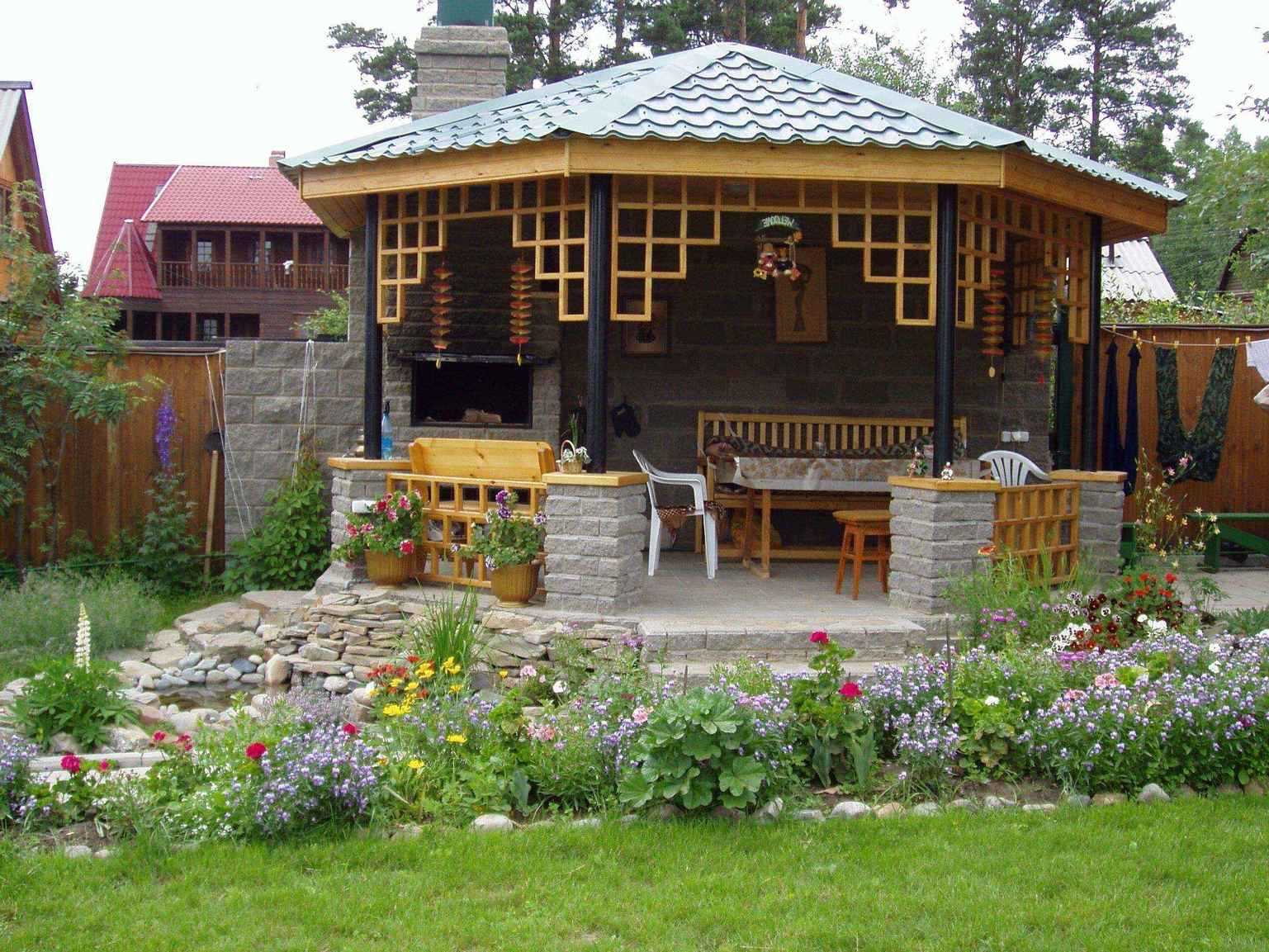 the idea of ​​a modern interior gazebo