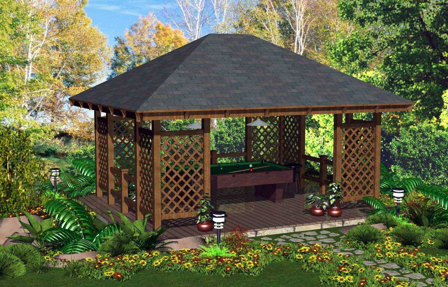 the idea of ​​an unusual design of the gazebo