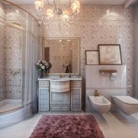 version of a beautiful design of the bathroom in a classic style photo