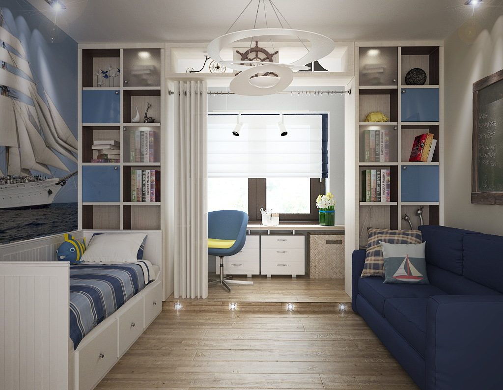 the idea of ​​a bright design of a children's room