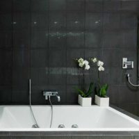 idea of ​​a beautiful bathroom interior in black and white photo