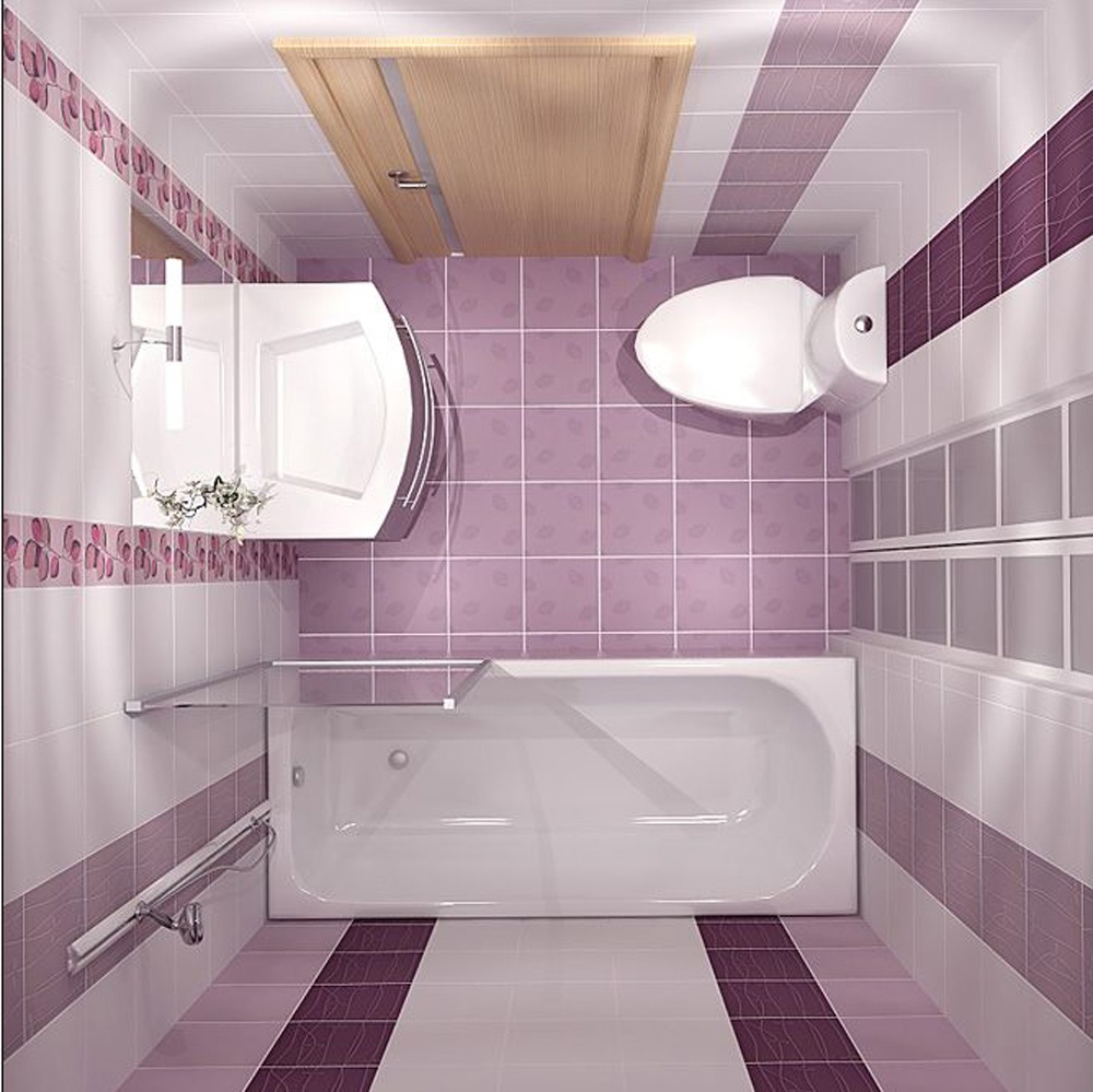 option of a light bathroom design in Khrushchev