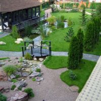 the idea of ​​a beautiful landscape design giving a photo