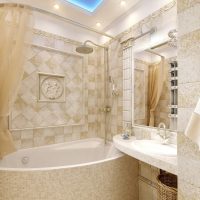 variant of a light bathroom interior in beige color picture