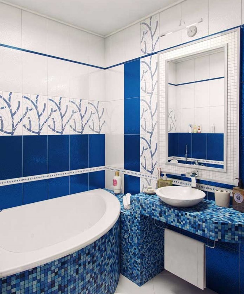 version of the bright style of the bathroom in Khrushchev