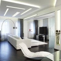 an example of a bright interior of a living room in the style of minimalism photo