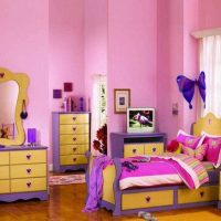 idea of ​​a bright style of a child’s room for a girl photo