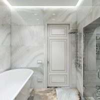 the idea of ​​a light bathroom design in a classic photo style