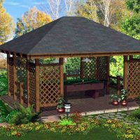 idea gazebo gaya moden dalam gambar halaman