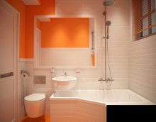 variant of the unusual interior of the bathroom 3 sq.m picture