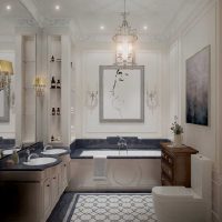 the idea of ​​a bright style of the bathroom in a classic style picture