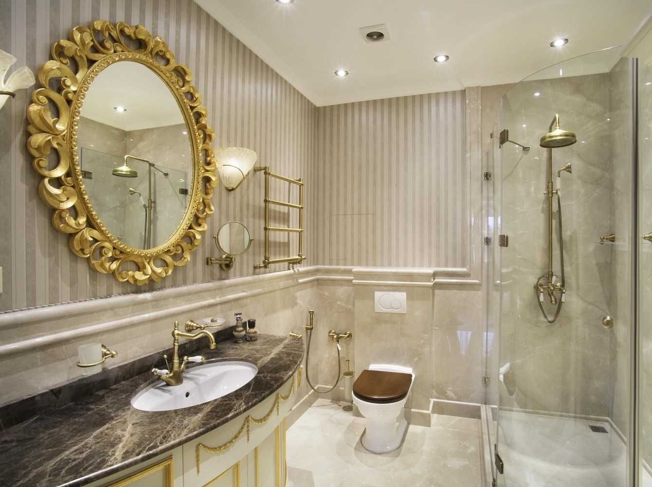 the idea of ​​a beautiful bathroom interior in a classic style