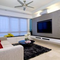 An example of a bright design of a living room 16 sq.m photo