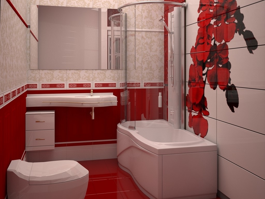 variant of light bathroom design 5 sq.m