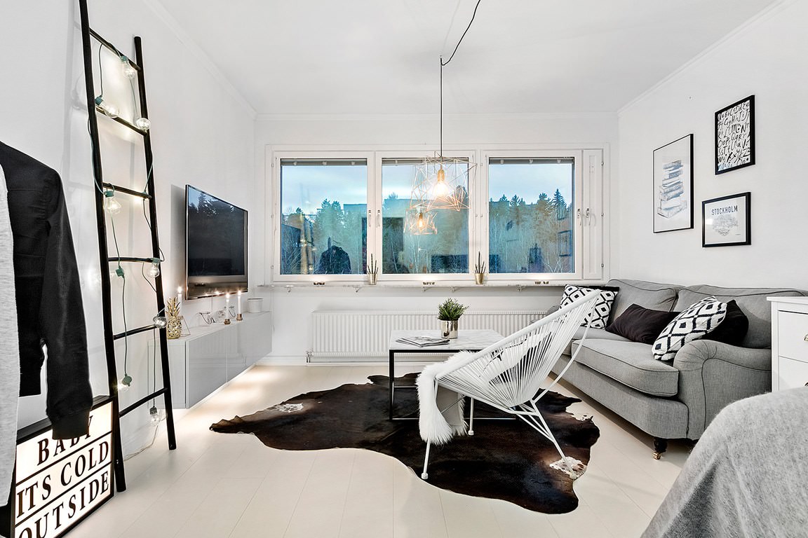 the idea of ​​a bright interior of the apartment in the Scandinavian style