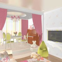 the idea of ​​a bright style for a child’s room for a girl 12 sq. m picture